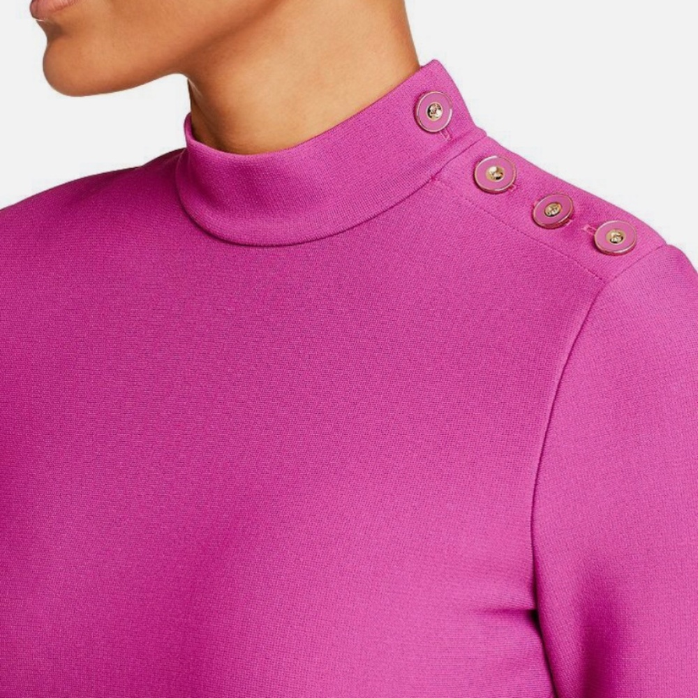 Pink Dress w/ Button shoulder